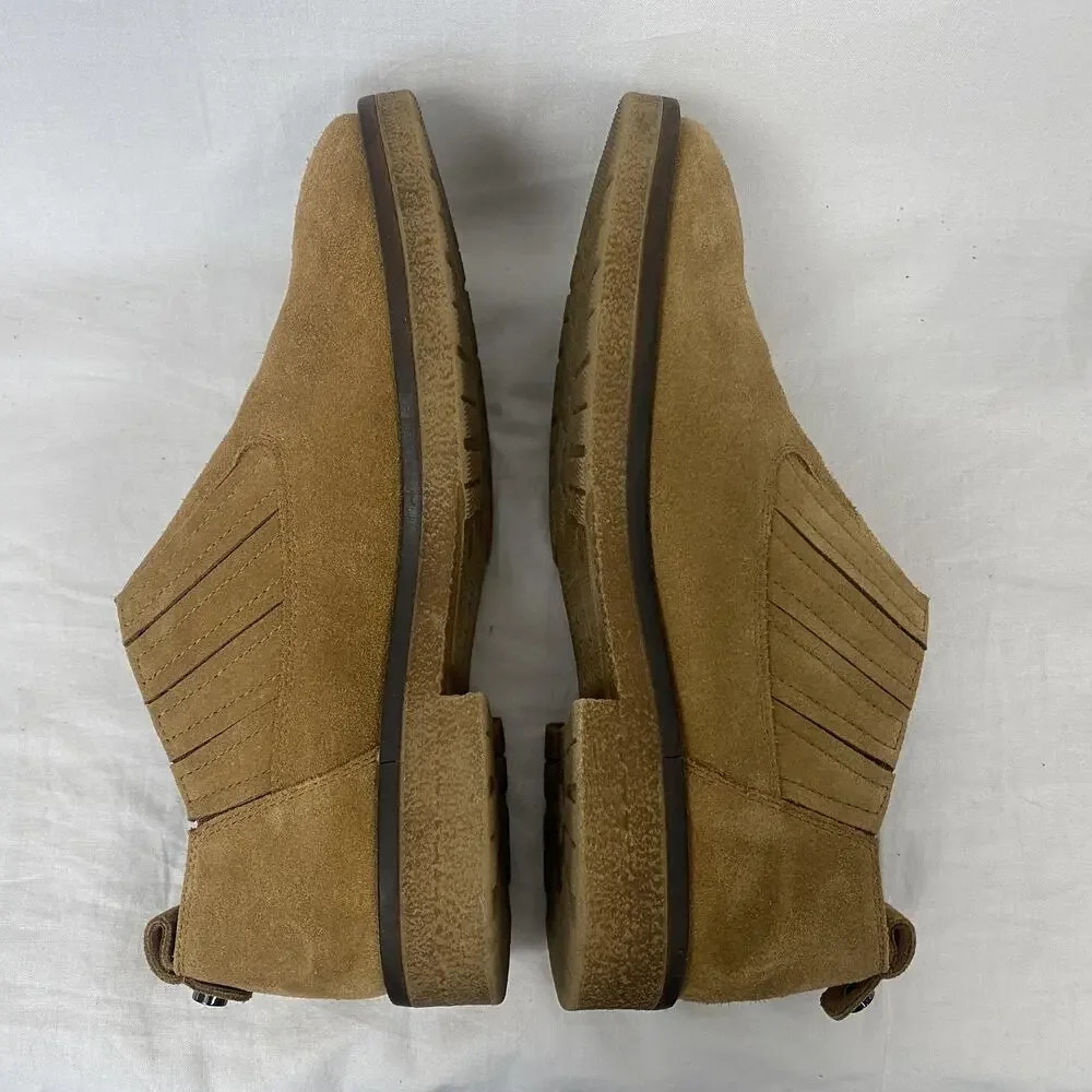 Italeau Ankle Boots Womens 8.5 EU‎ 39 Brown Suede Chelsea Bootie Italy Handmade